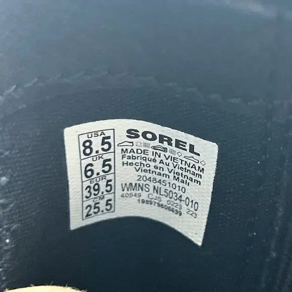Sorel Womens Joan Now Chelsea Boot US 8.5 EU 39.5 Black Leather Waterproof NIB - Picture 11 of 11